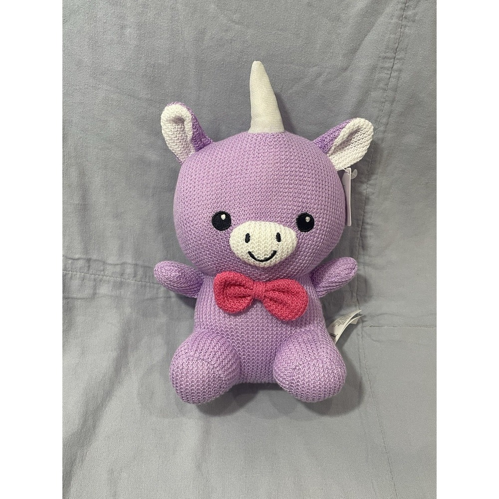 NEW Rinco The Toy Network Waffle Knit Purple Unicorn‎ Cow 10" Plush Stuffed Toy